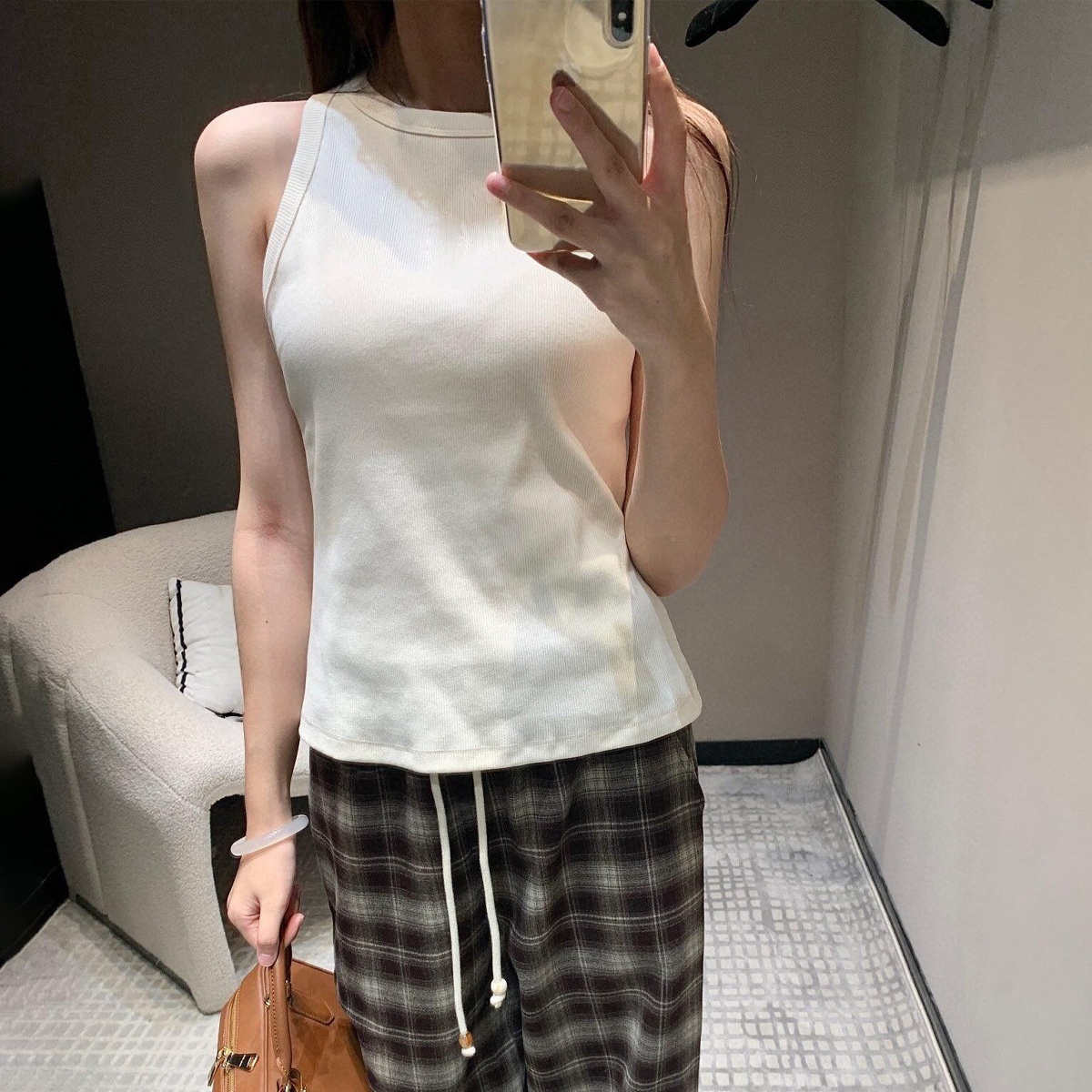 tank top designer T shirt women cropped top womens tank luxury vest sleeveless camis pure cotton fashionable knitted camisole tees tank tops Size S-XL