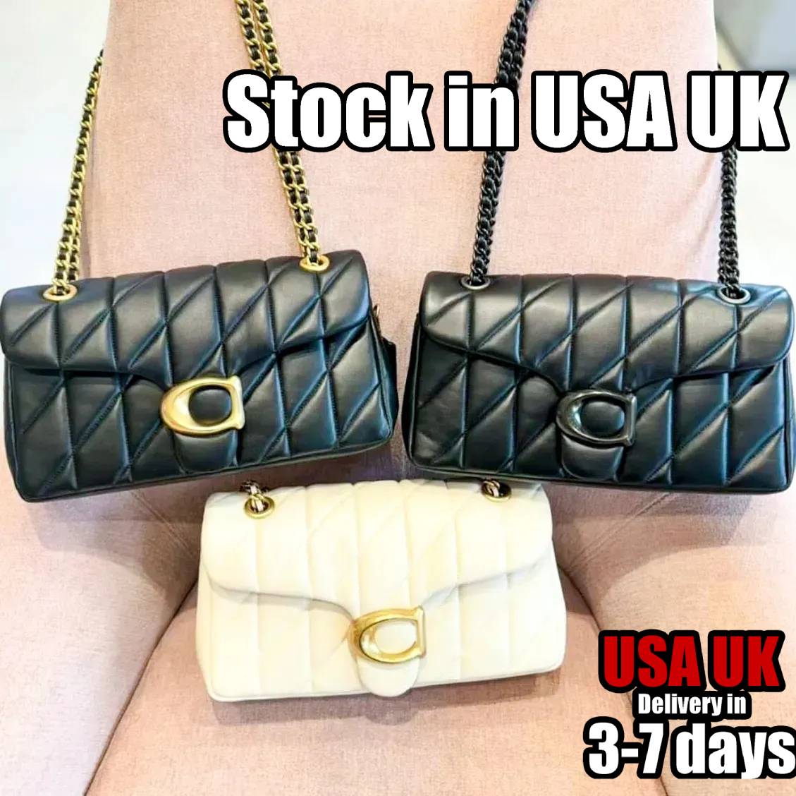 usa stock High Quality Pillow Quilted Tabby Designer s Baguette Handbag Womens Leather Shoulder Clutch Pochette Bag Purse Mens Crossbody Tote Fashion Evening Bags