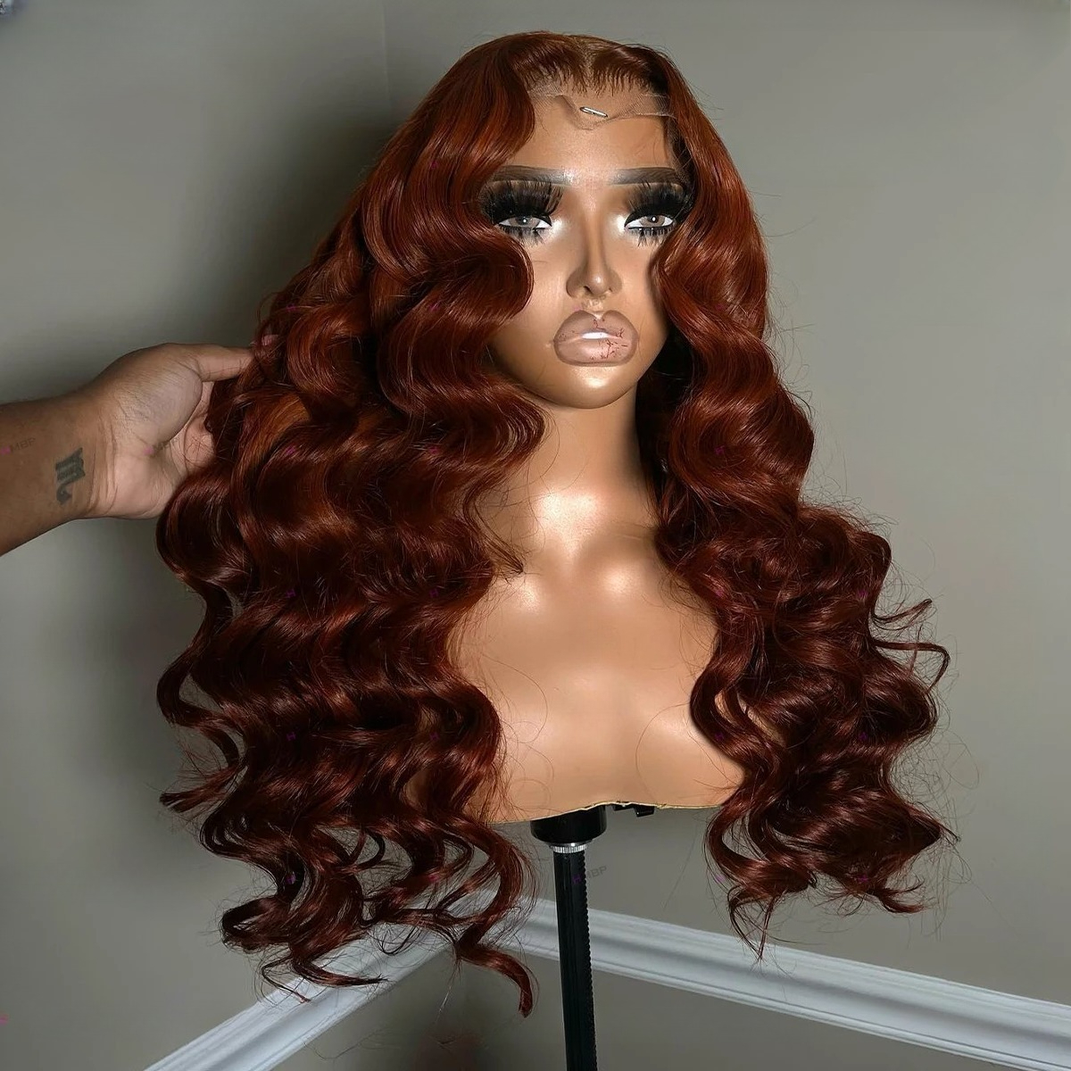 Ginger Wig 180 Density Deep Wave Frontal Wig Brazilian Curly Wig Water Wave Lace Front Wigs Simulation Human Hair Wigs Wear And Go For Women Pre Pluck