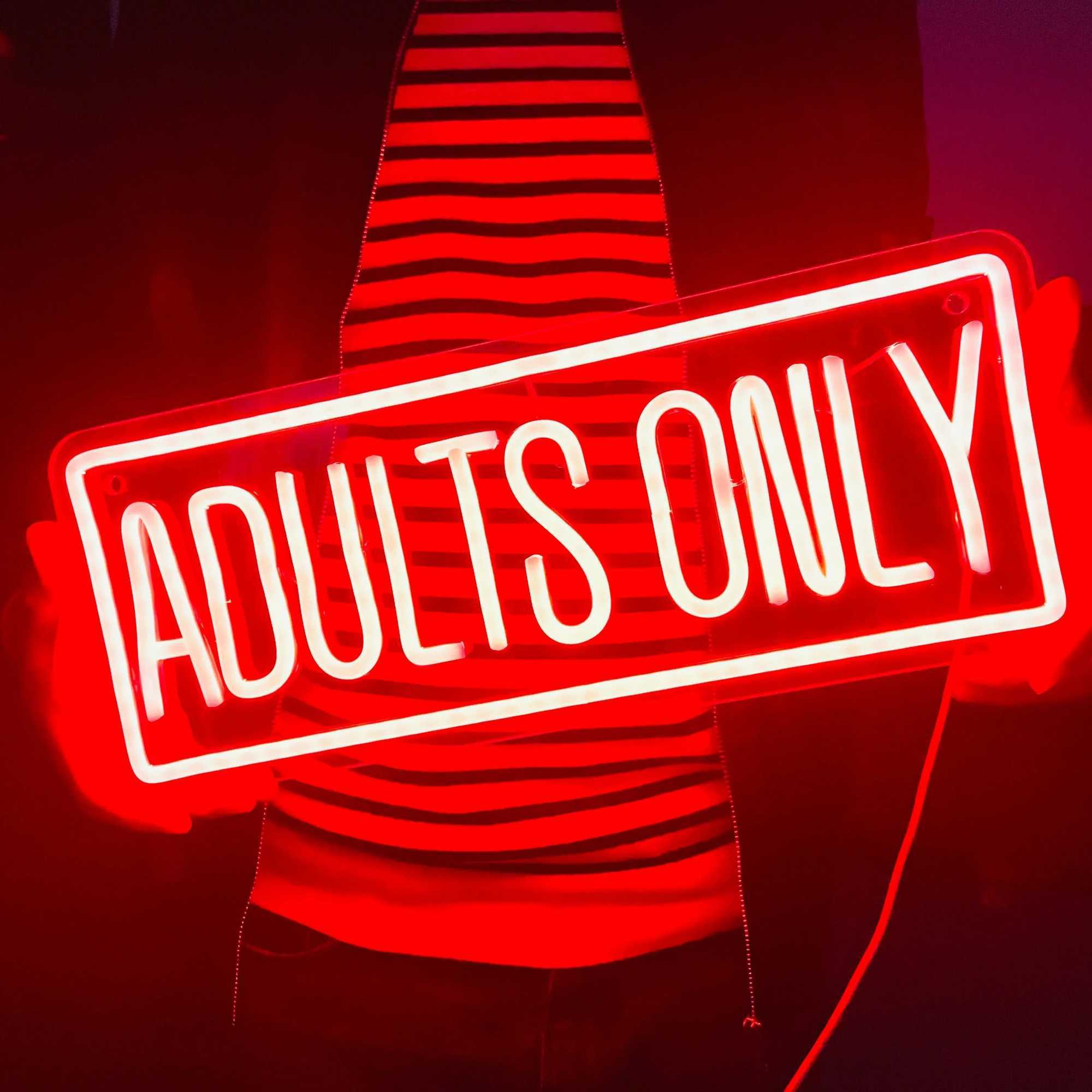 Bold Red Adults Only Neon Sign Versatile Wall Decor for Party Bedroom Man Cave USBPowered Y250916