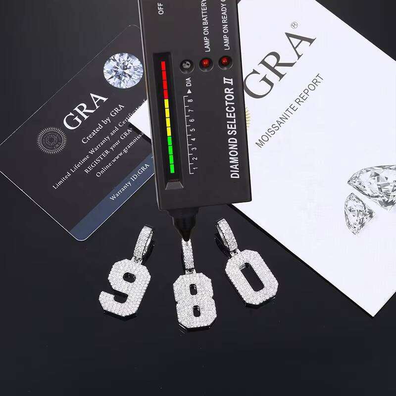 GRA Certified Hip-Hop Men's Initial VVS Letter Ice Out Silicon Stone Pendant