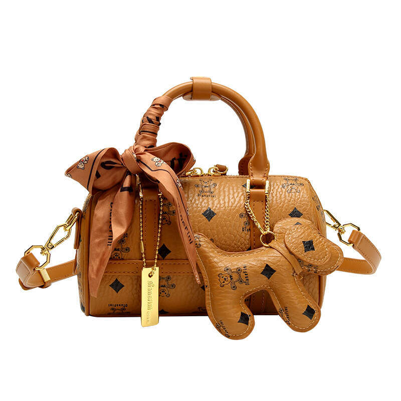 Pillow for Women 2025 New Bear Print Texture Versatile High-end Feel Trendy Handheld Crossbody Small Bag