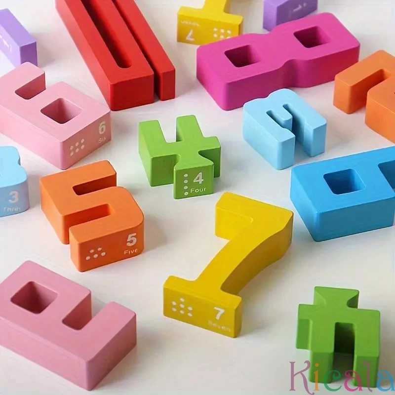 20pcs Colorful Building Blocks Wooden Toys Stacking Games Montessori Childrens Digital Cognitive Enlightenment Teaching Aids C250916