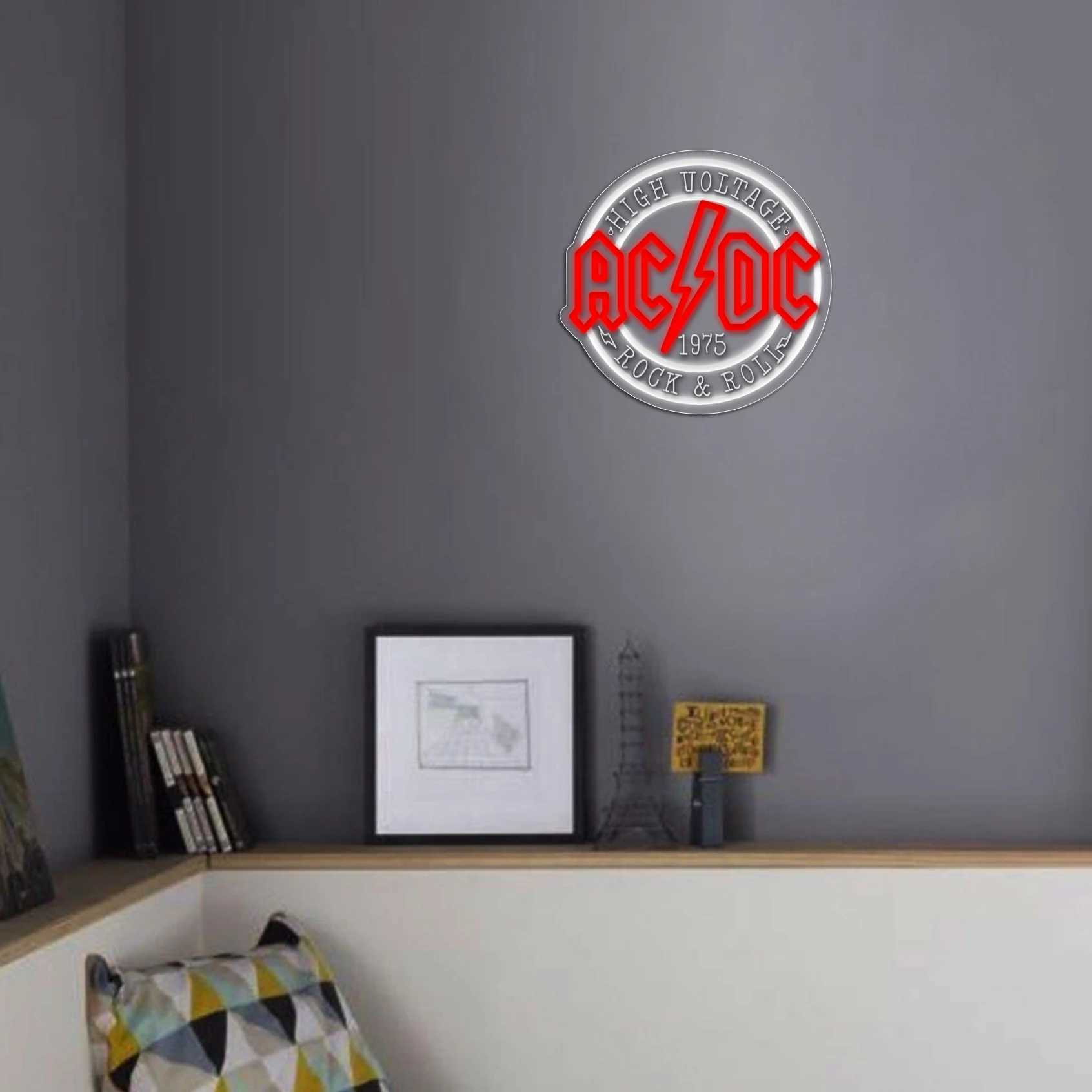 1 ACDC rock music 1975 neon sign suitable for home bars taverns entertainment rooms game rooms and garage walls Y250916