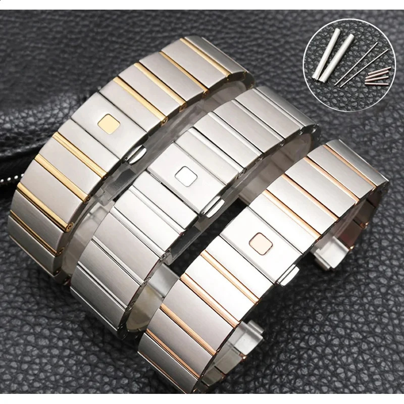 23mm 25mm For Omega Double Eagle Steel Belt Stainless Watch Strap Mens and Womens band Accessories 250915