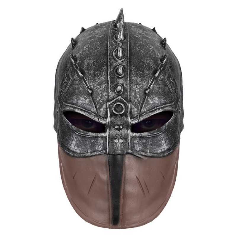 Masquerade Masks Hiccup Cosplay Helmet Spartan Warrior Hat Medieval Roman Soldier Full Head Latex Mask Halloween Party MaskXJ250916