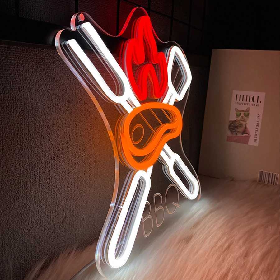 BBQ Neon Sign For Wall DecorLed Neon Light For Party DecorBarbecue Restaurant Home PartyStoreHolidays PartyMan Cave Y250916