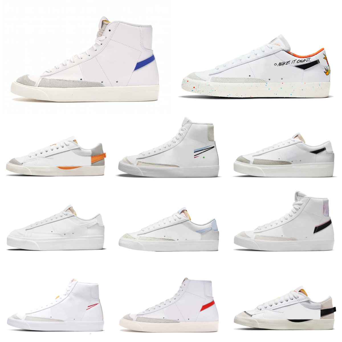 Trainers Blazers Casual Shoes Classic Mens Women Red Black White Indigo Pine Green Jumbo Mid High Sports Shoe Designer Summit Arctic Punch Gum Platform Sneakers S88