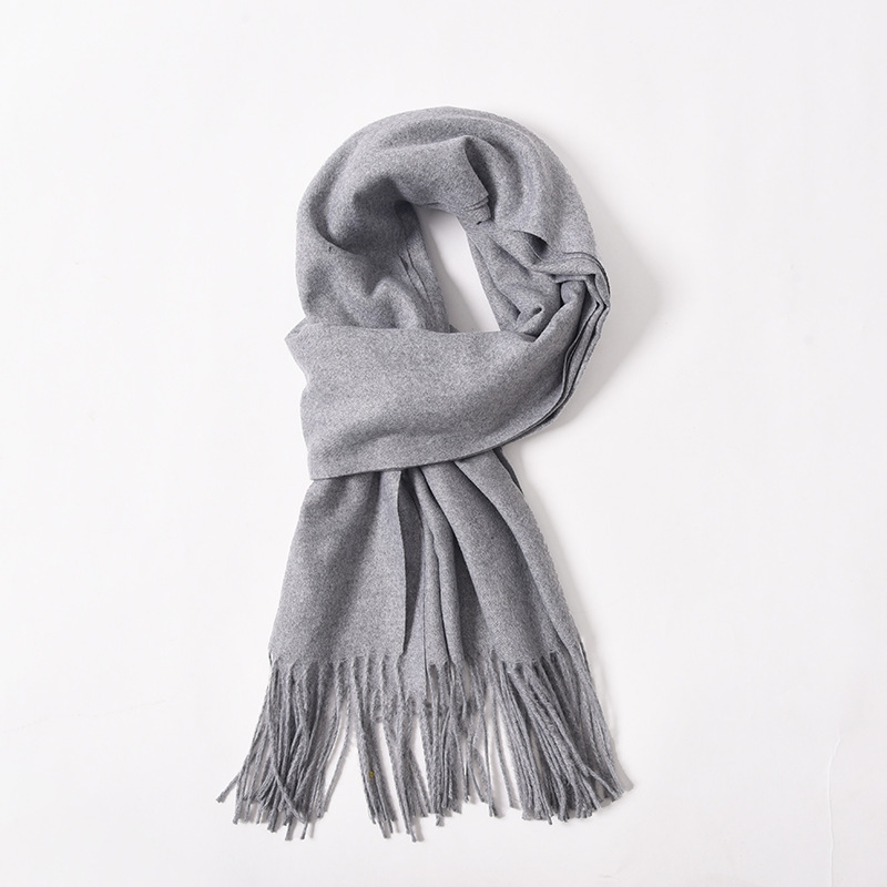 K1926 Japanese literary cotton and linen scarf women's autumn and winter all-match simple solid color long thin neck scarf
