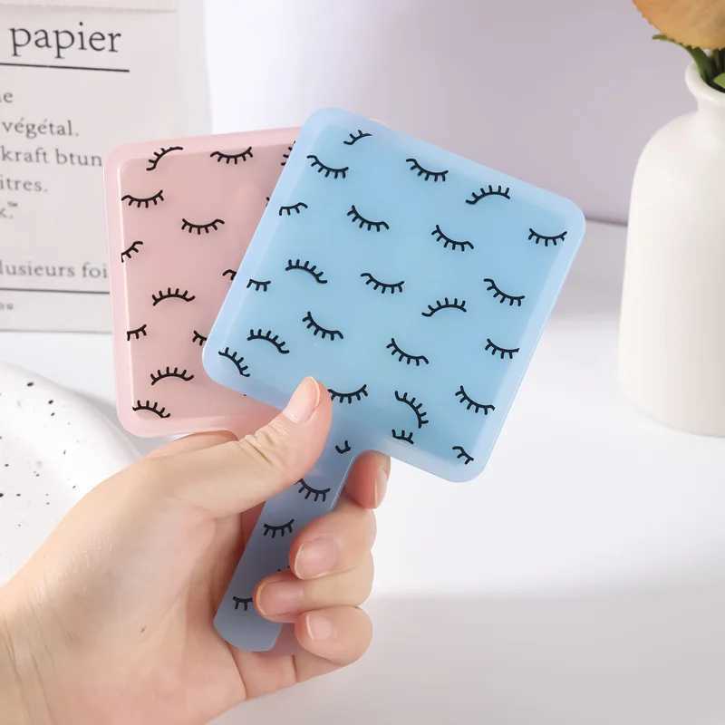 Square Handheld Eyelash Extension Makeup Vanity Mirror Student Bathroom Handle Hand Mirror SPA Salon Compact Mirrors Portable C250916