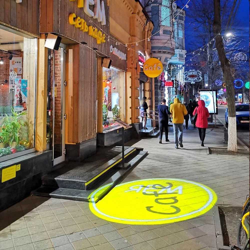 Custom Led Hd Indoor Door Head Projector Outdoor Waterproof Rotating Advertising Image Projection Lamp Gobo Projector Y250916