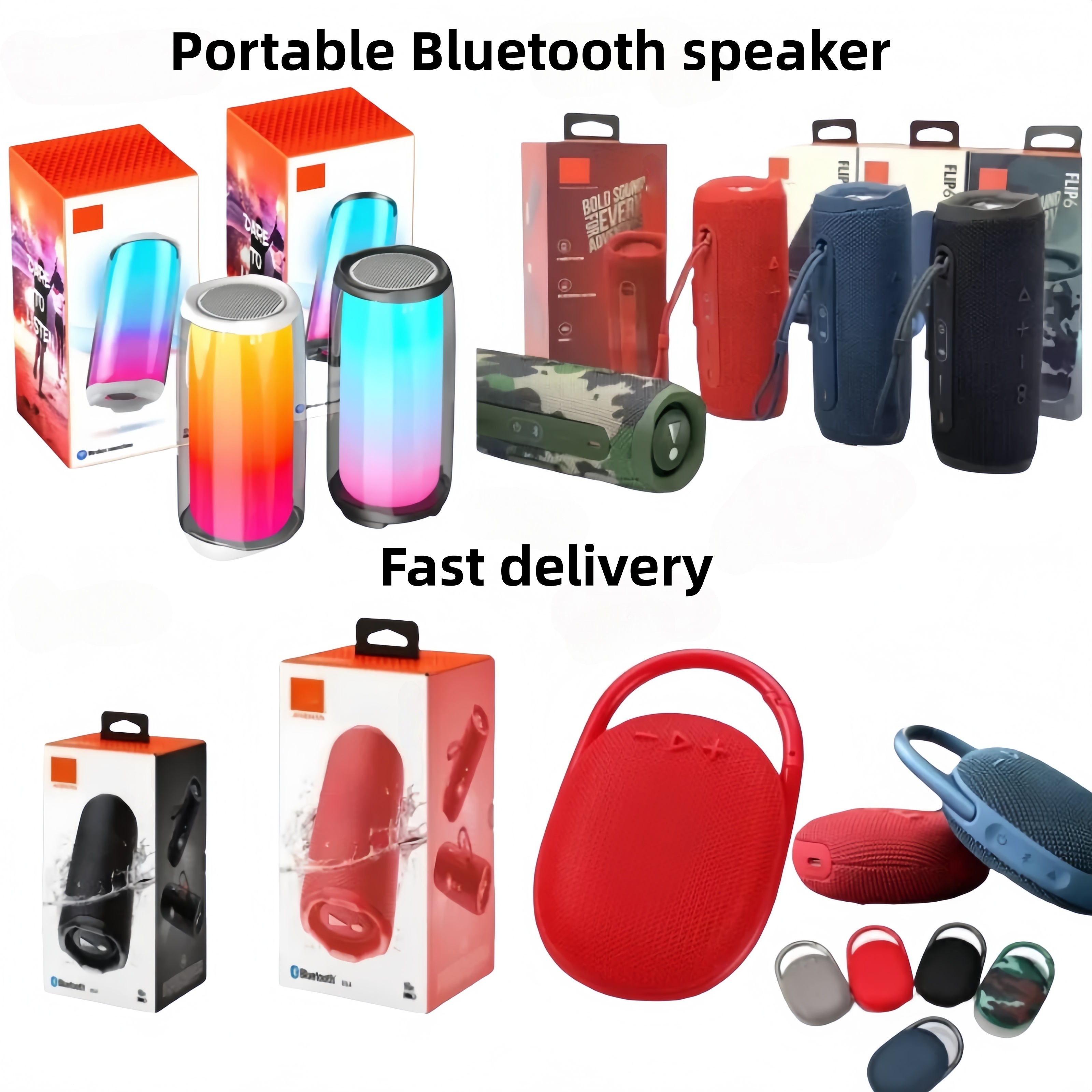 Flip 7/6 Plus 5 Bluetooth Speaker Portable Wireless Speaker with HD Sound IPX7 Waterproof 24H Playtime BT 5.1 for Outdoor Travel Party Home