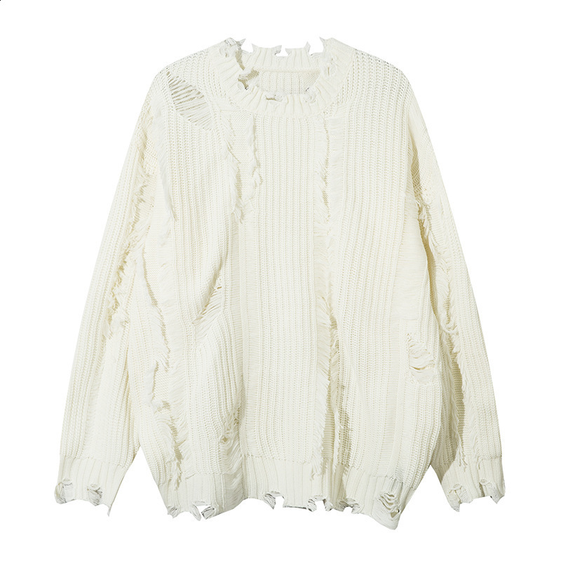 American Style Lazy Hollow Graffiti Knitted Sweater Loose Oversized Sweater for Men and Women Mink Fur Plus Size Autumn Winter Sweater