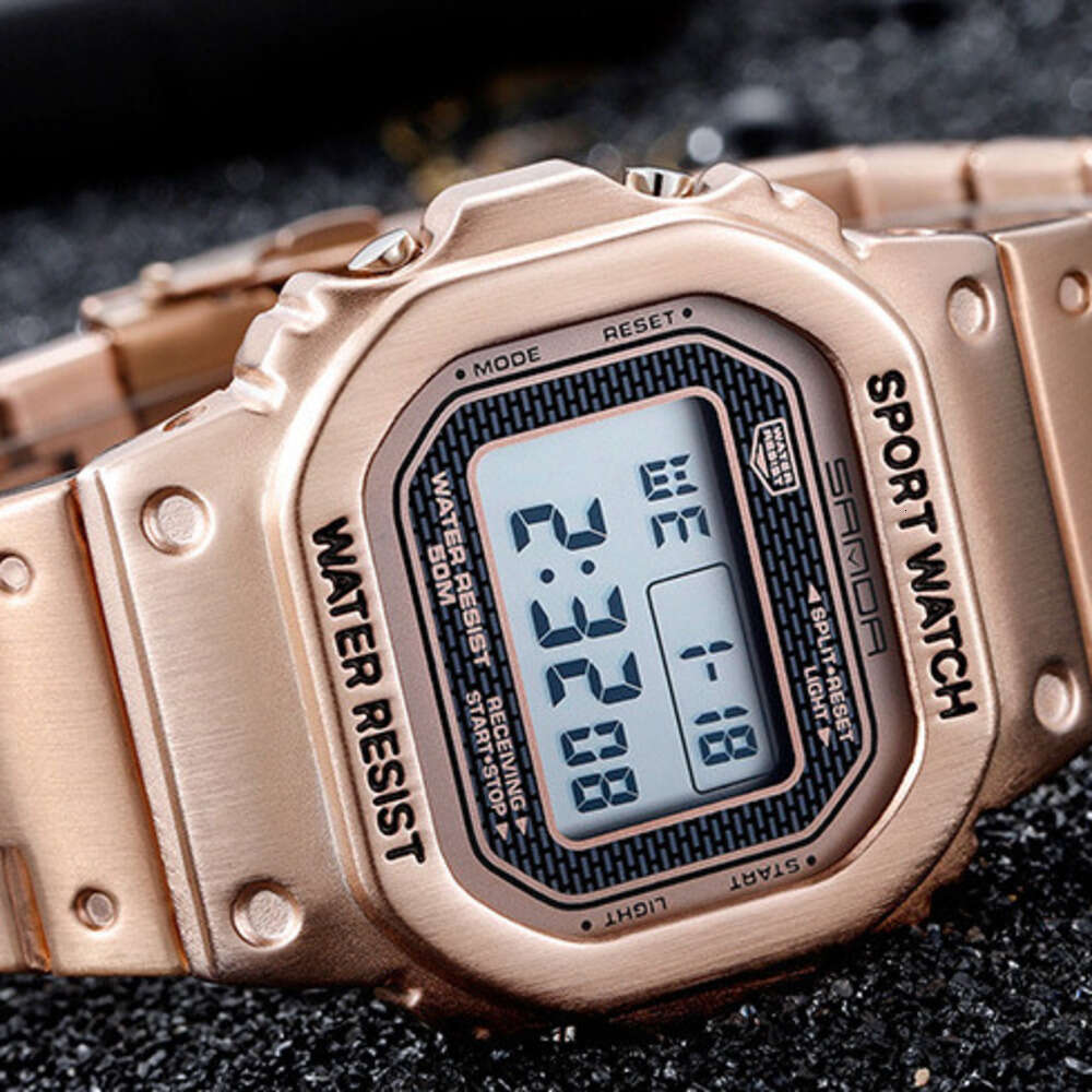 DHwatches Sanda Hot-Selling Fashion Trend Men's Business Outdoor Sports Personality Square Single Display Electronic Watch