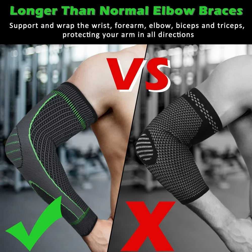 1PC Elastic Fabric Protective Elbow Braces Arm Support for Tendonitis Tennis Elbow NonSlip Breathable Compression Arm Sleeves J250917