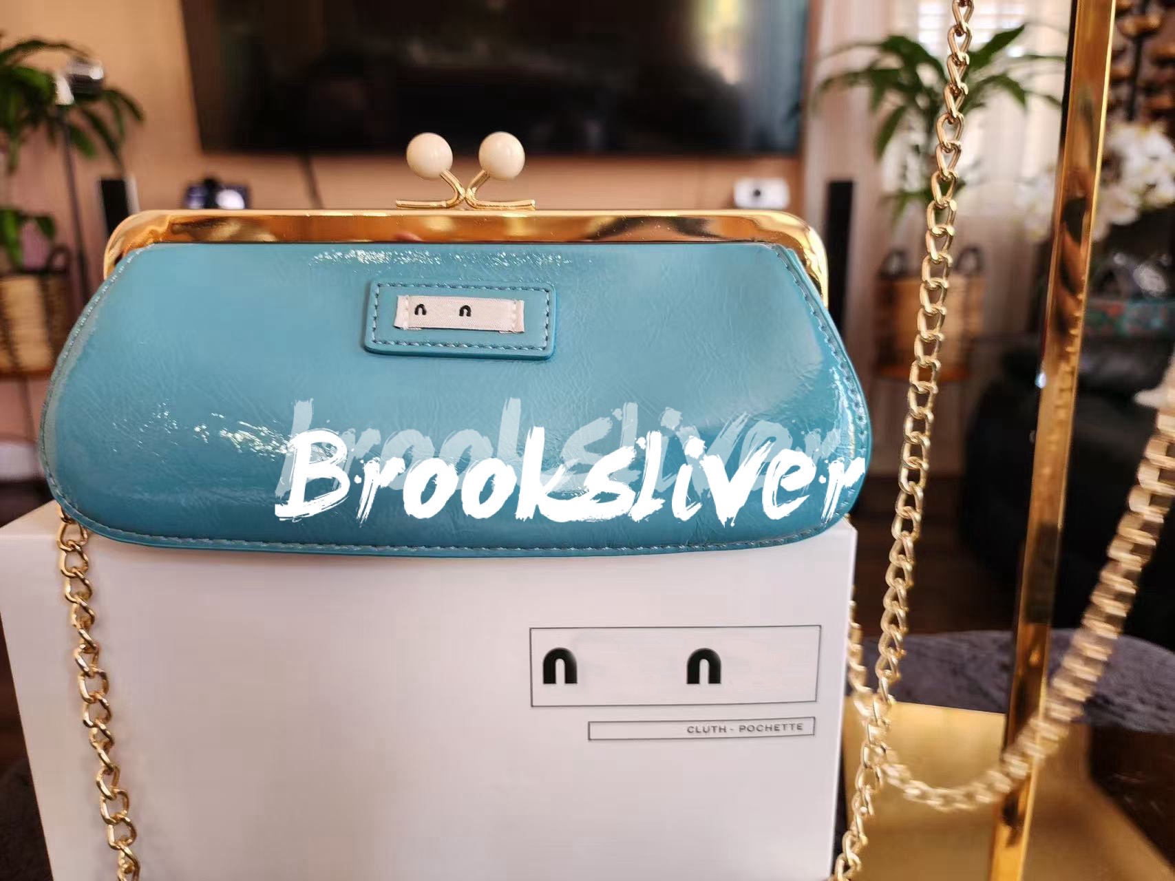 Custom Bag chain bag 20X8.5X5.5CM DIY hanging Chain portable Glossy blue SmartMi Case party bag vip.collection