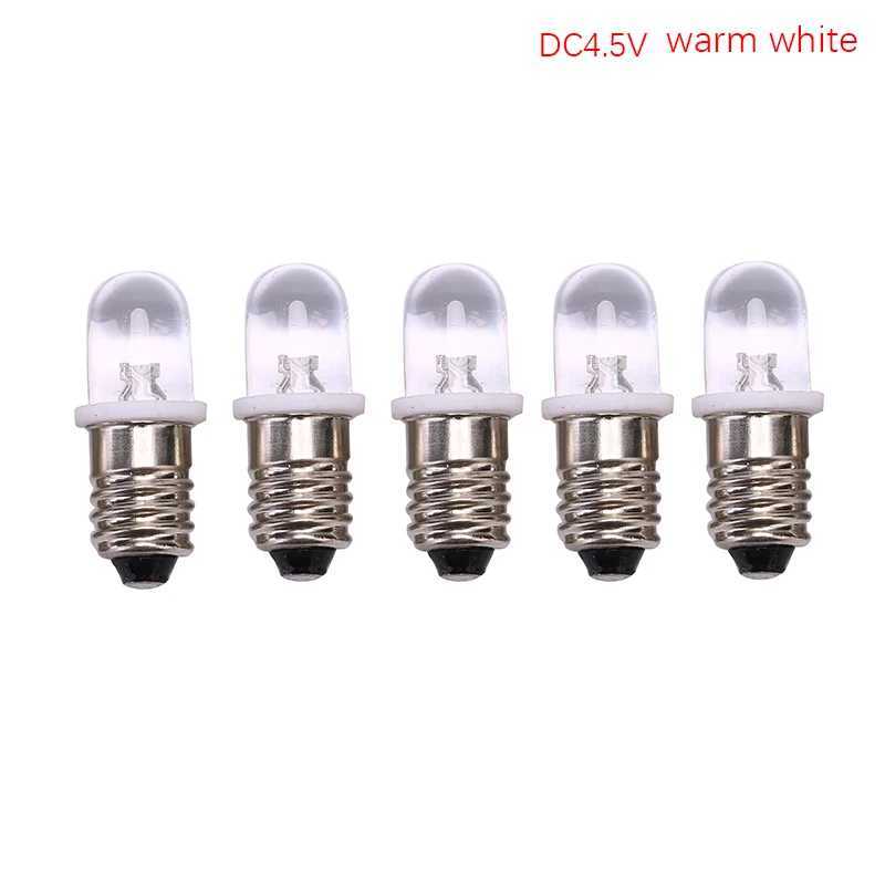 5pcs E10 LED Bulb E10 DC 3V 45V Instrument Bulb E10 Indicator Bulb Old Fashioned Flashlight Bulb C250917