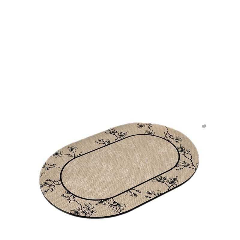 Bathroom Diatomaceous Earth Mat American Floral Style Water Absorbent QuickDry NonSlip Foot Mat Entrance Door Mat C250917
