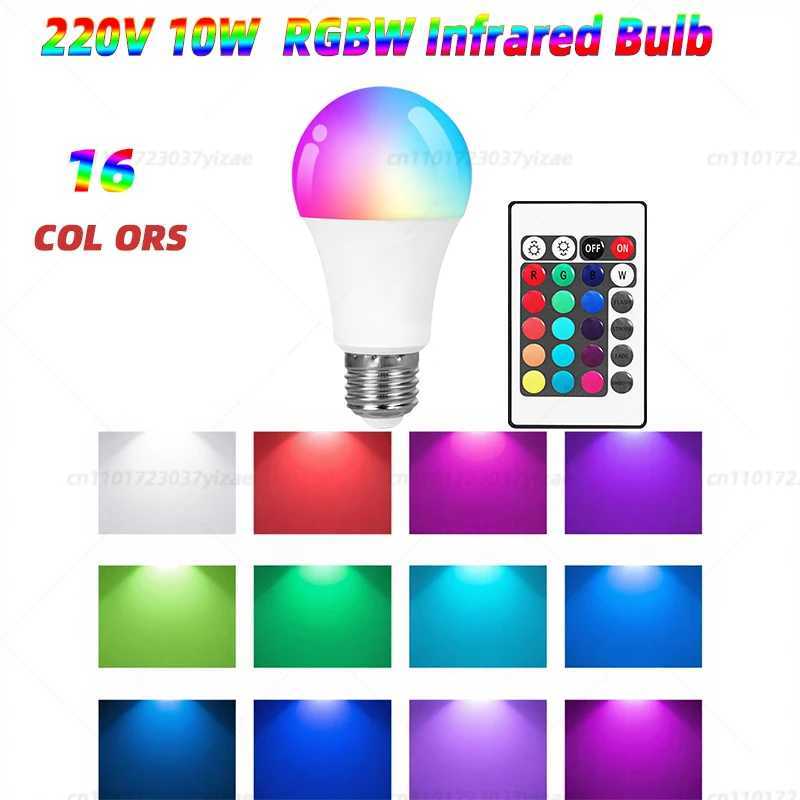 E27 RGB LED Light Bulb 220V with IR Remote Control Color Changing Multicolor White Lamp Spotlight for Bedroom Party Home Decor C250917