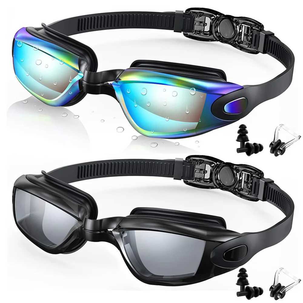 2 Pack Swimming Goggles AntiFog UV Protection Adjustable Swimming glasses Professional Waterproof Swim Eyewear For Adult Youth J250917