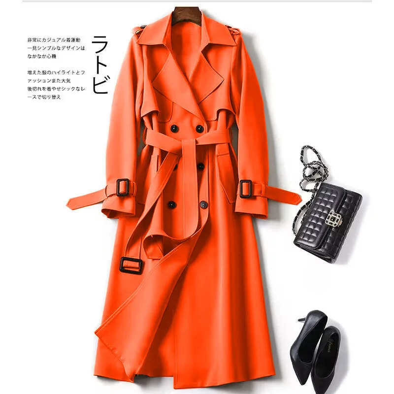 Autumn Winter Long Sleeve Trench Coat For Women 2024 Fashion Loose Office Lady Outerwears Jacket Coats Female Clothing 250917