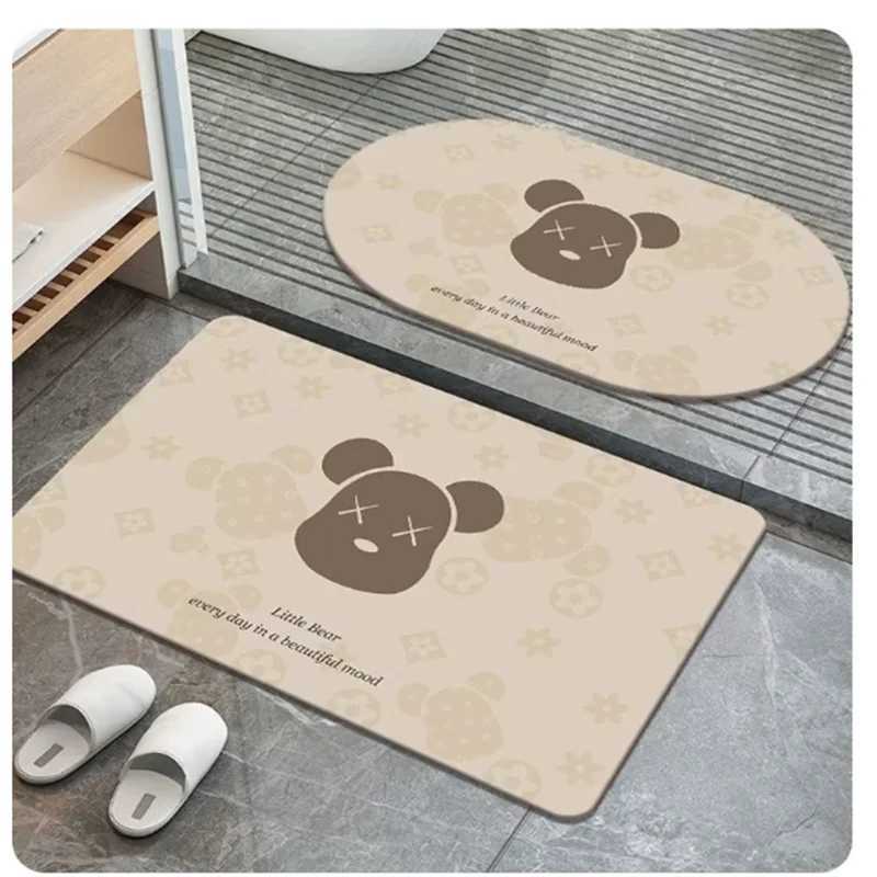 Diatom Mud Absorbent Non-Slip Soft Floor Quick-Drying Bathroom Entrance Rug - Small Carpet Foot Mat H260226