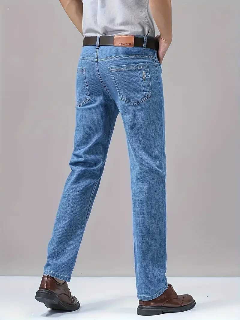 2025 New Mens Jeans Stretch StraightLeg Leg Loose Jeans Mens Pants Business Casual Easiest for Match Long Pants Can Wear AllZ250917