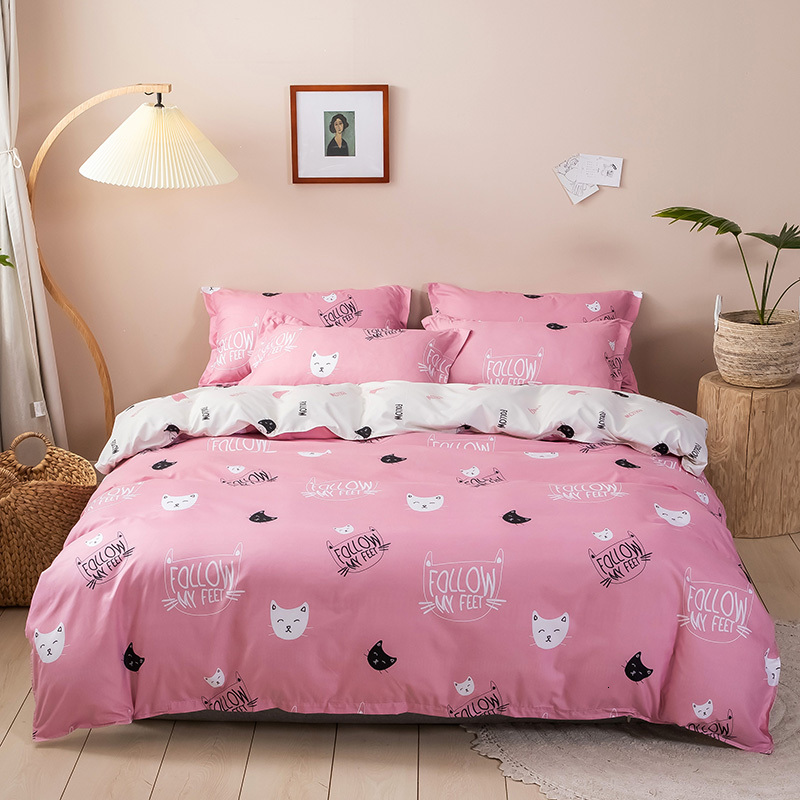 4-piece bedsheet sets fitted bed sheet set bedding cover king W260302