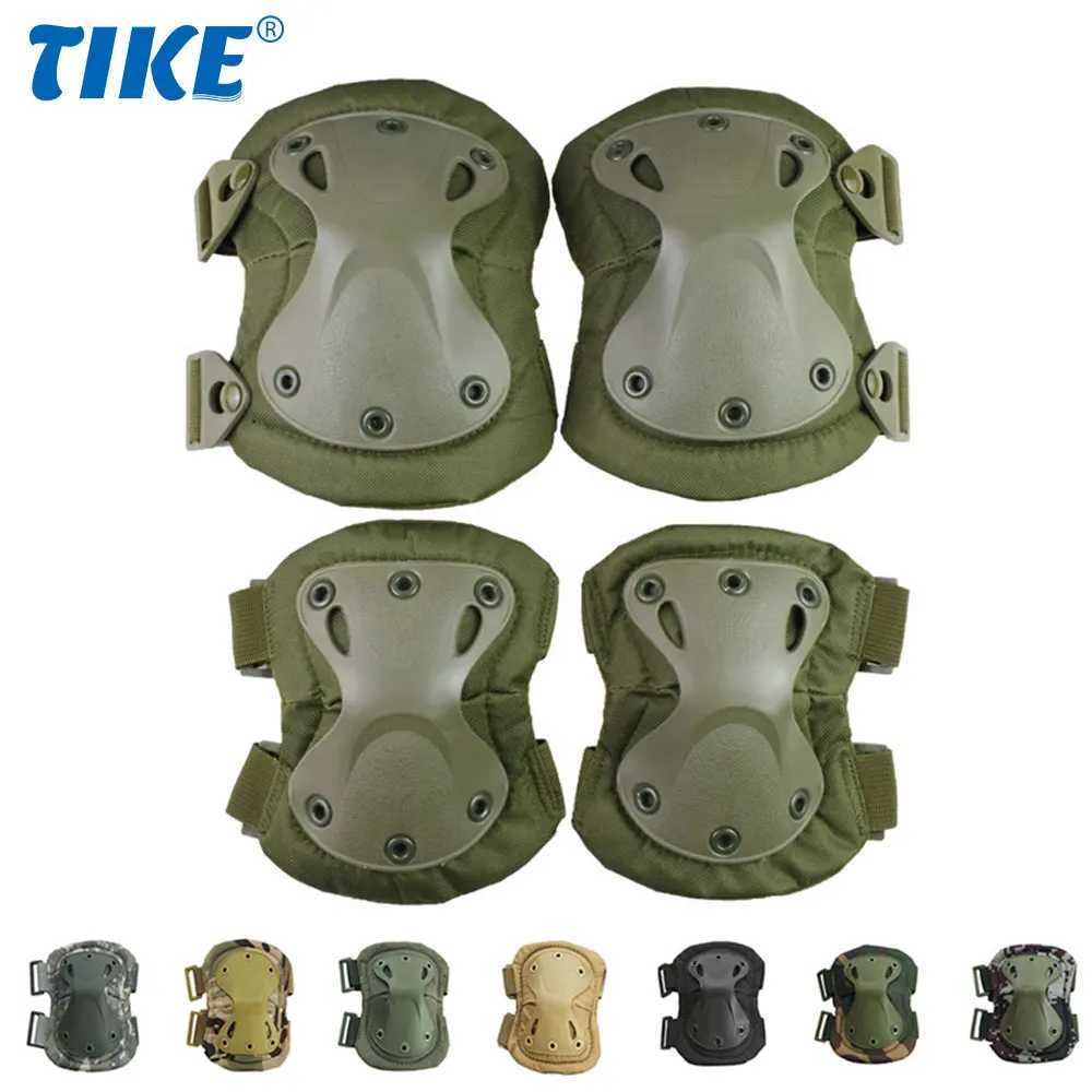 4Pcs Tactical Knee Pad Elbow CS Military Protector Army Airsoft Outdoor Sports Hunting Kneepad Safety Gear Knee Protective Pads J250917