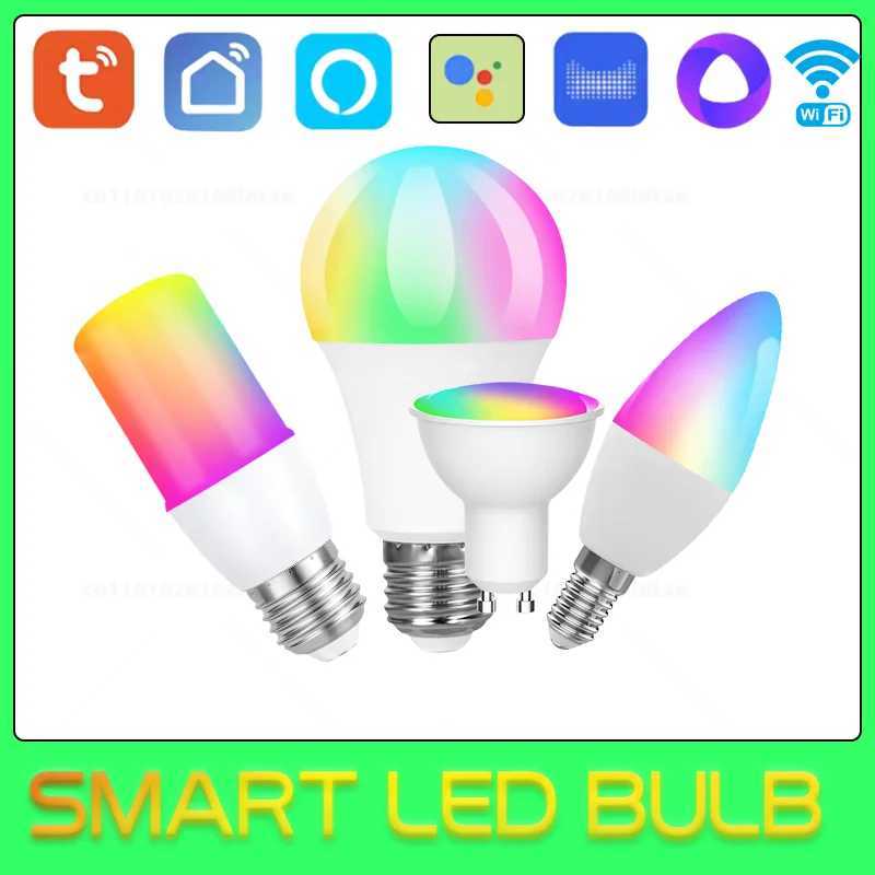 Dimmable Tuya Wifi Rgbcw Smart Bulb Gu10 C37 A60 T37 E14 E27 Light Led Magic Lamp AC85V265V Work With Alexa Google Home C250917