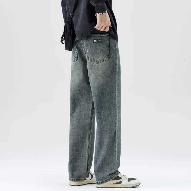 Retro Jeans N 2025 Mens New Loose Leg Straightleg Fashionable Brand Casual Autumn and Winter Pants MenZ250917