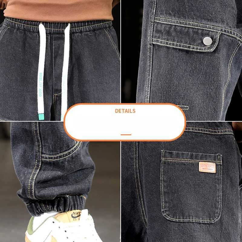 Spring Autumn Jean Men Elastic Waist Harem Hiphop Denim Pant Male Street Fashion Big Size Loose Fit Baggy Jogger Cowboy TrouserZ250917
