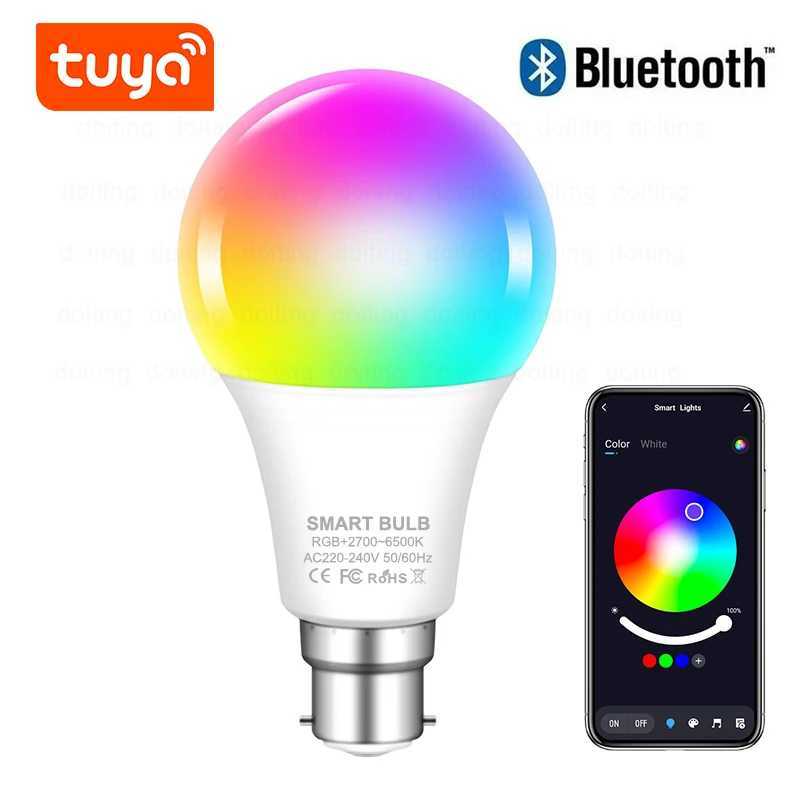 Colour Changing Light B22 Tuya Bluetooth APP Control 220V LED Bulbs Dimmable RGB White RGBCCT 16 Million Smart Life C250917