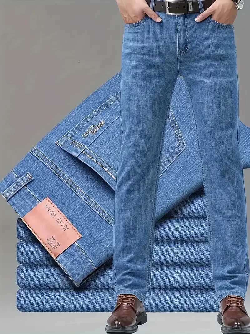 2025 New Mens Jeans Stretch StraightLeg Leg Loose Jeans Mens Pants Business Casual Easiest for Match Long Pants Can Wear AllZ250917