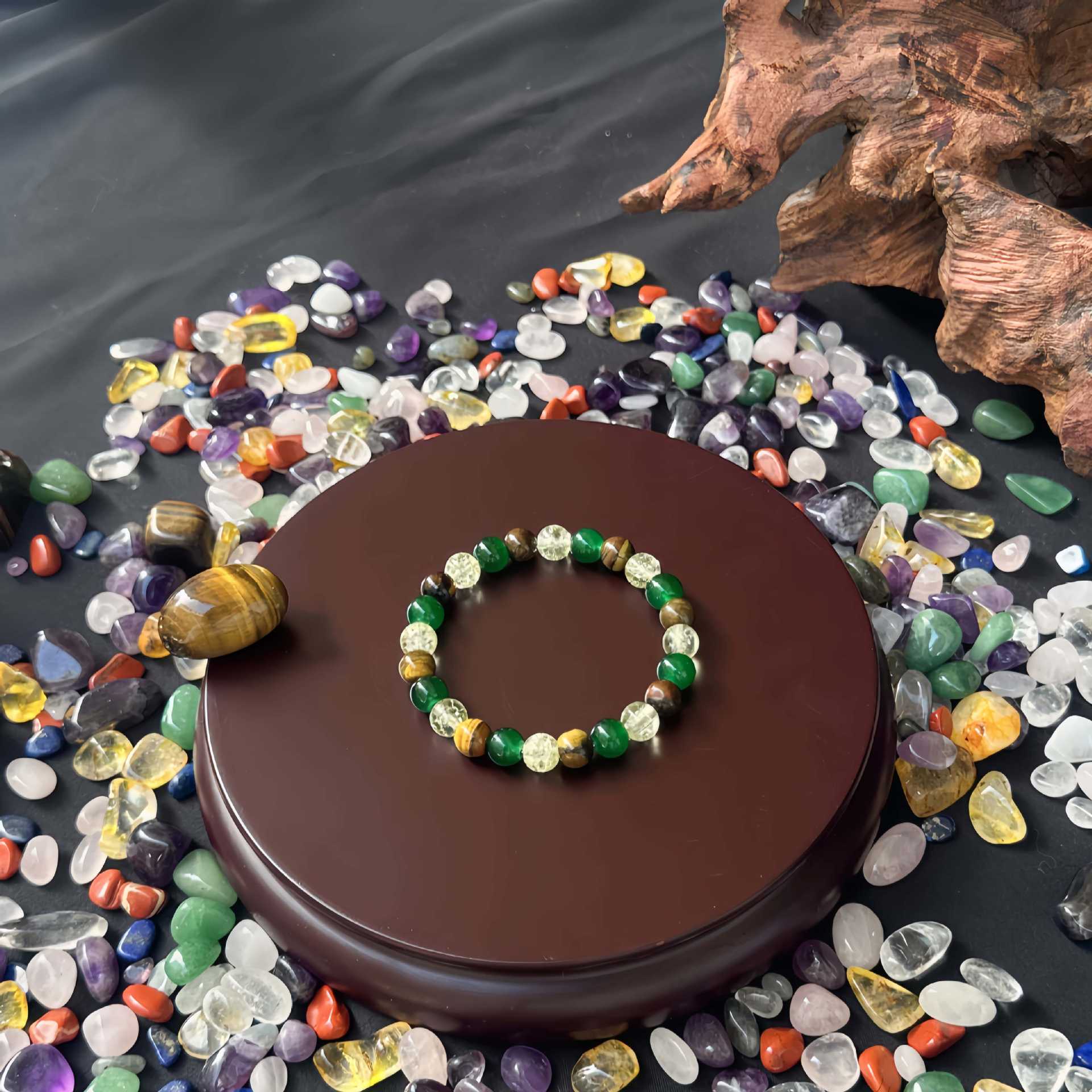 Multi - Colored Gemstone Healing Bracelet For Money Abundance Delicate Daily Wear & Prosperity Jewelry Gift For Her High - Quality Stylish Accessory