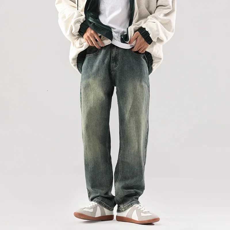 Retro Loose Fit Mens Jeans Trendy Straight Leg Casual Pants Autumn Winter New Arrival Versatile Long Trousers for MenZ250917
