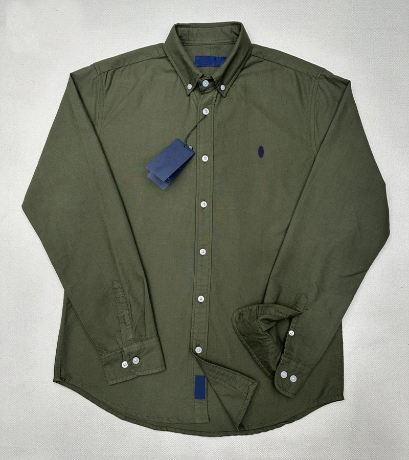 Mirror quality Mens polo shirt Luxury Men's Casual Shirts Long Sleeve Embroidery Button Down Social Business Tshirts Solid Color Tops Blouse For Men Women