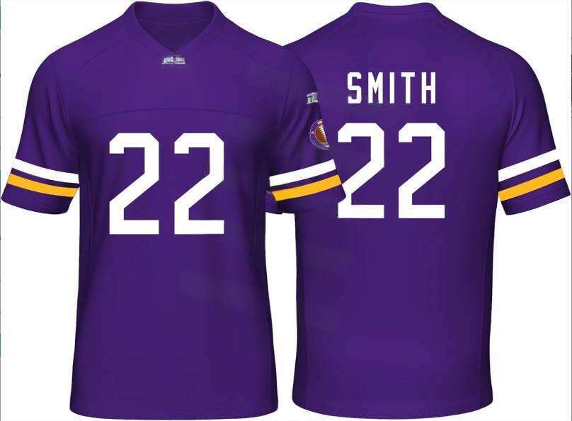 Custom Mens/Youth Football ed T-Shirt for Sports Fan Purple/White No Brand/s JEfferson jersey Free shipping