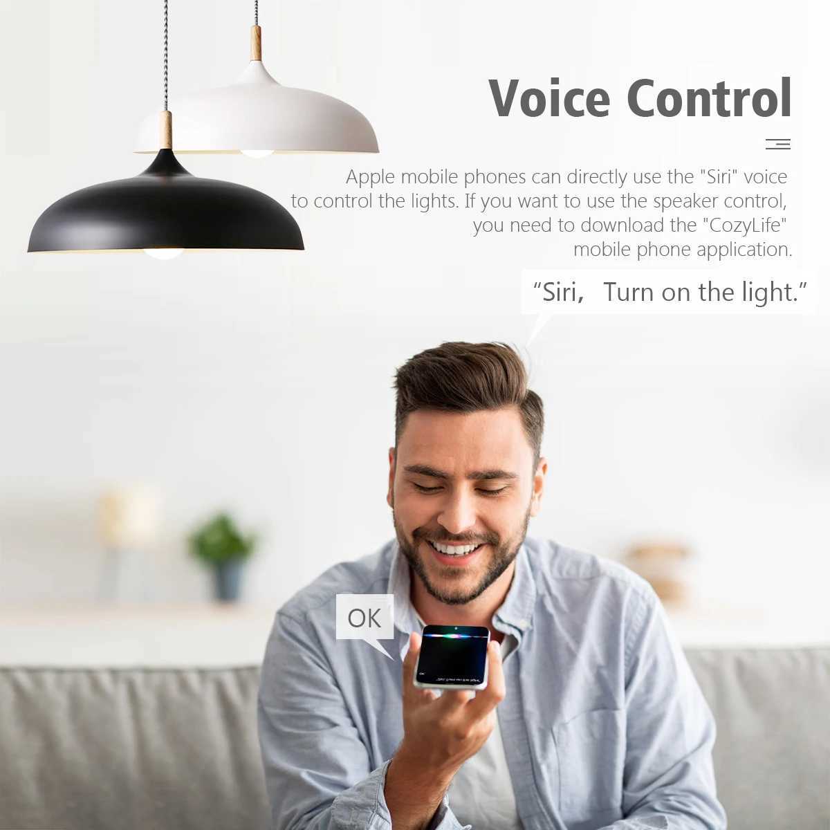 MFI Certified Homekit LED Smart Wifi Light Bulb E27 Smart Lamp Multicolour Dimmable LED Bulb Siri Control for Alexa Google Home C250917