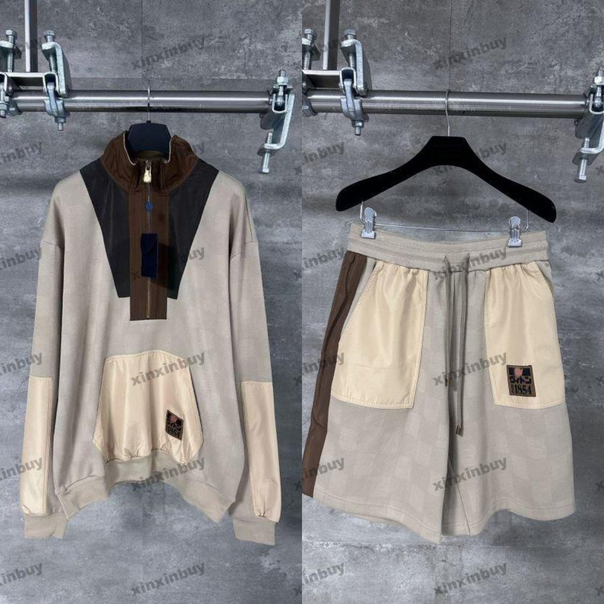 xinxinbuy Designer Sweater Hoodie Men Women Dark stripe half-zip sets Long Sleeve Man Paris white blue black red orange XS-2XL