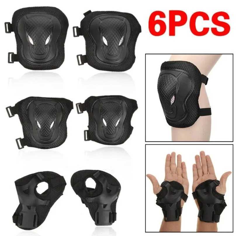Women Men Elbow Wrist Knee Pads Protective Gear Set Skate Roller Cycling Bike 6pcs set of roller skating ice protection knee pad J250917