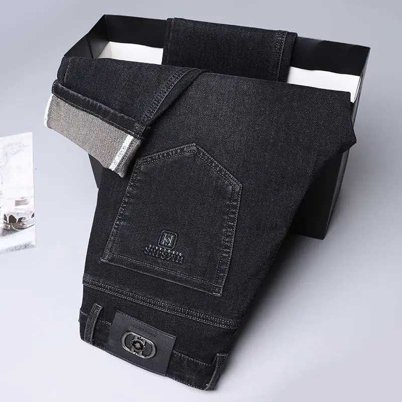 Business Mens Clothing Stretch Jeans Autumn New Straight Casual Regular Classic Fashion Denim Trousers Male Pants Man PantsZ250917