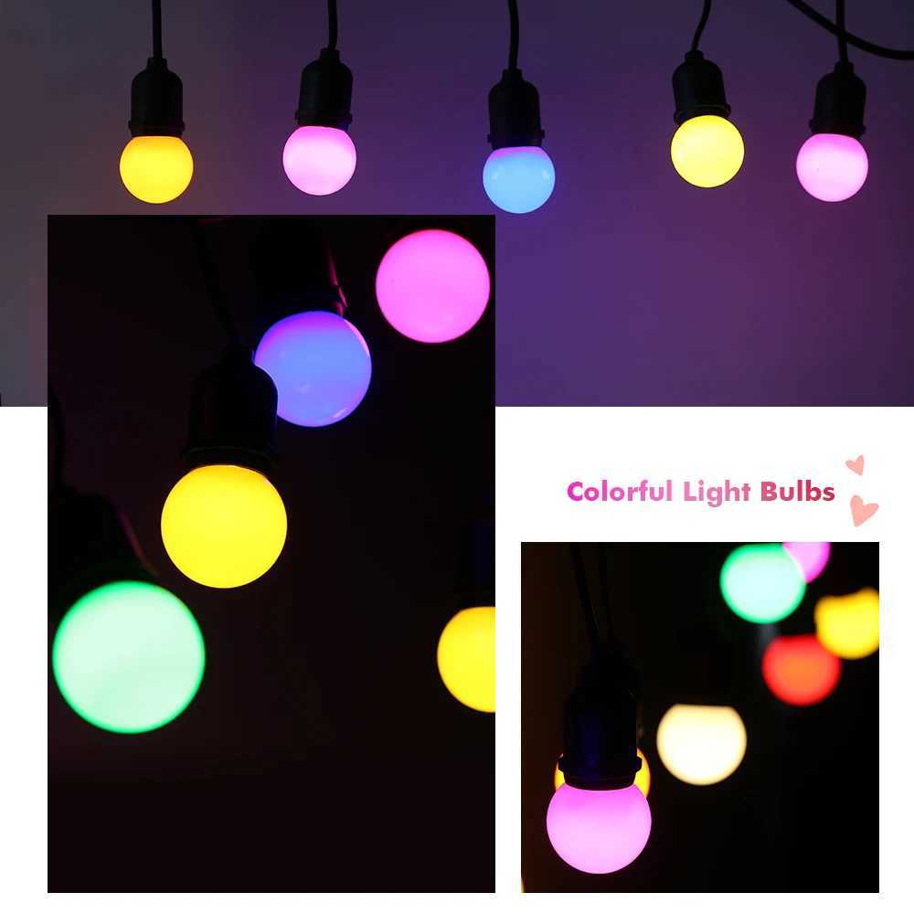 2pcs Colorful Lamp Led Light Bulbs G45 E27 220V Red Yellow Blue Green Pink Orange White Christmas Wedding Night Light For Indoor C250917