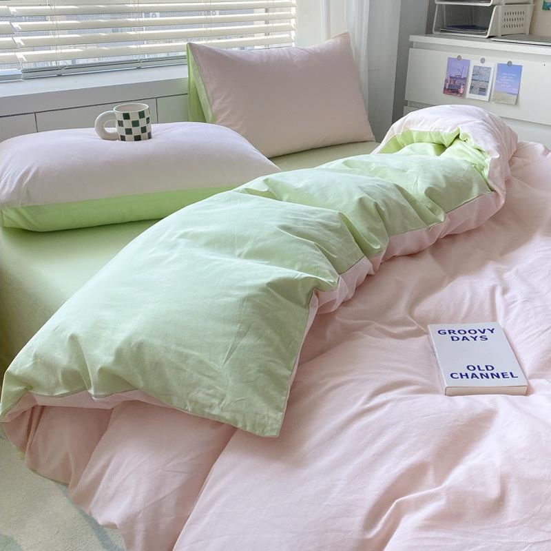 Nanjiren Four-Piece Solid Color Sheet Duvet Cover Student Dormitory Single Double Bed Three-Piece Bedding Set Y260124