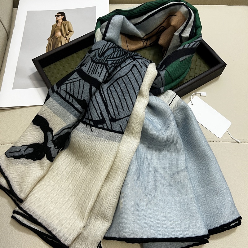 women's square scarf scarves shawl 30% SILK 70% cashmere material print pattern size 140cm - 140cm