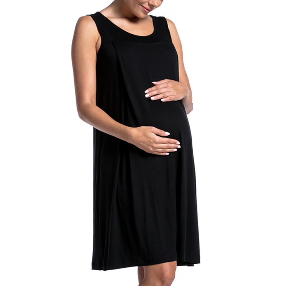 Maternity Wear Hospital Maternity Pajamas Solid Color Breastfeeding Dress Comfortable 250904