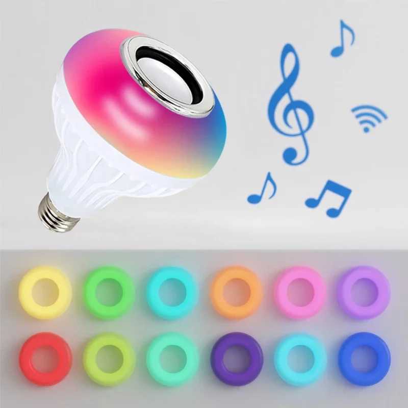 E27 12W LED Infrared RGBW Music Bulb with Remote Control Color Adjustment Music Player Indoor Bedroom Mood Light C250917