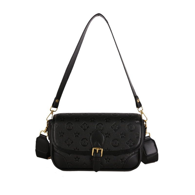 Designer 2025 Autumn New Women's Crossbody Bag, Fashion Print Vintage Square Purse With Wide Strap, Textured Chic Shoulder Bag