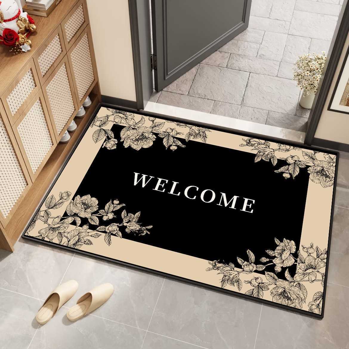 Floral Diatomaceous Earth Mat NonSlip Bathroom Entrance Door Water Absorbent QuickDry Easy Care Foot Mat C250917