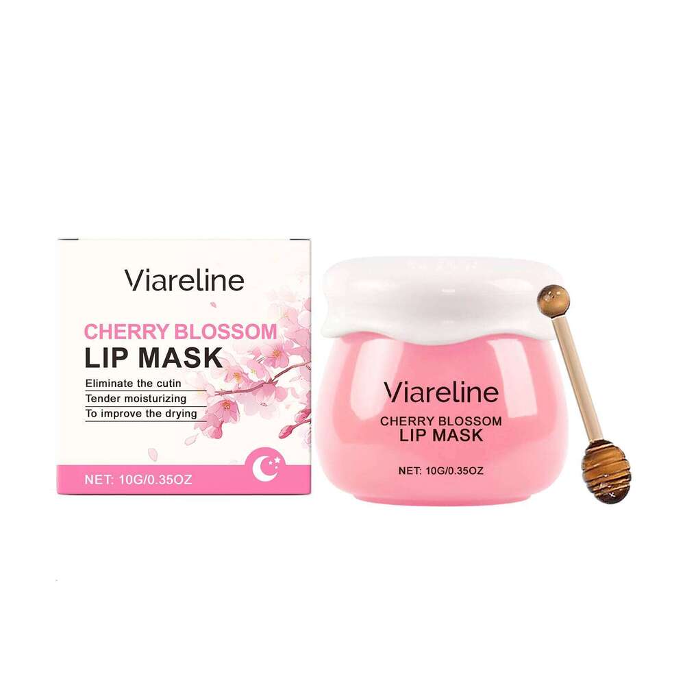 Viareline Sakura Sleeping Balm Brightens Skin Moisturizes Improves Lip Lines Gentle Hydration